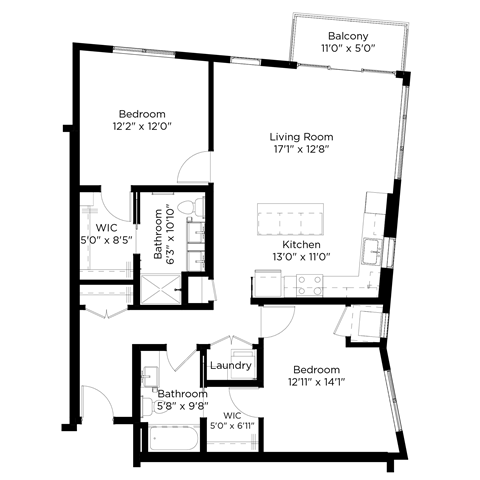 a floor plan of a house with a bedroom and a living room